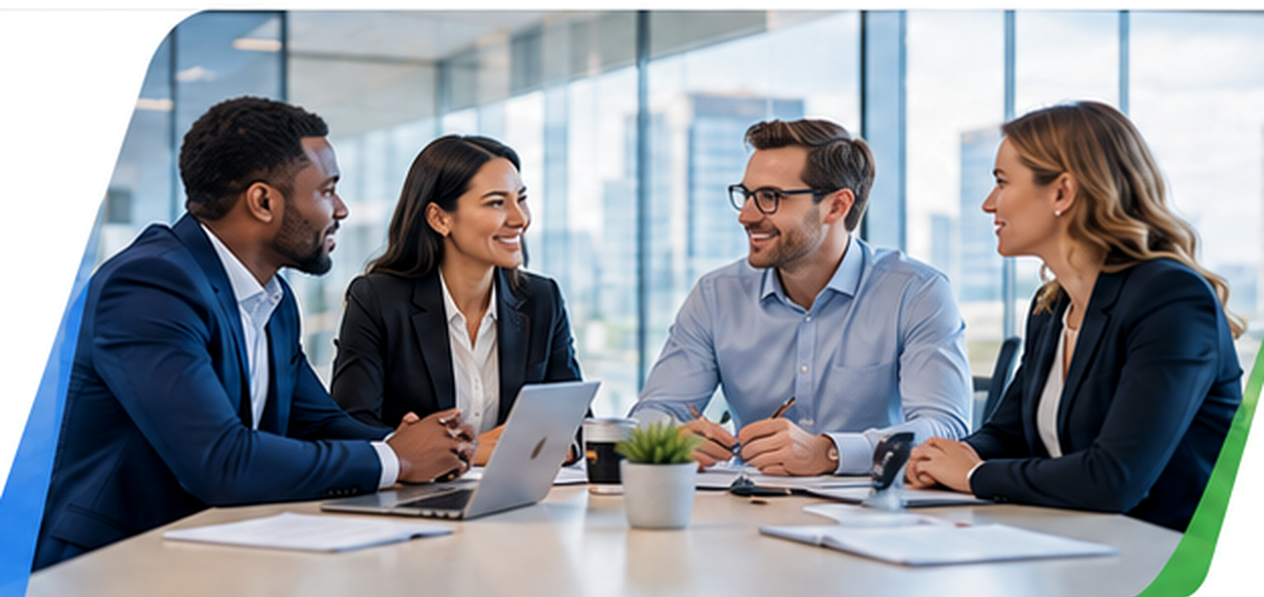 Consultants and clients in a professional management-systems meeting